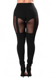 Black Mesh Thighs Leggings