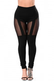 Black Mesh Thighs Leggings