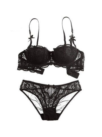 Seductive Red Wine Lace Lingerie Set