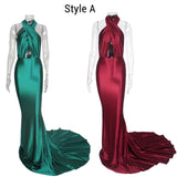 Deluxe Satin mermaid gown Green