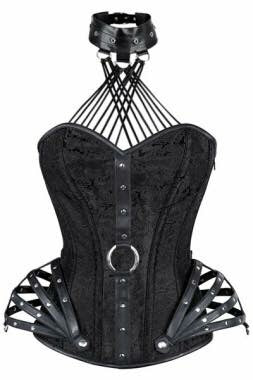 Faux Leather trim corset