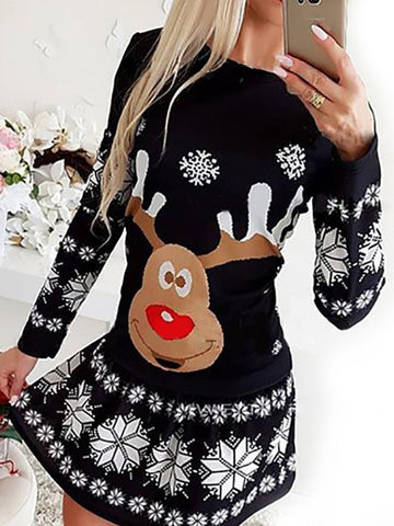 Christmas Santa Claus Long Sleeve Dress