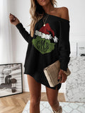 Funky printed Christmas sweater dress