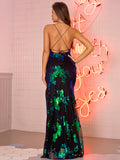 Backless sequin gown