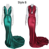 Deluxe Satin mermaid gown Green