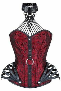 Faux Leather trim corset