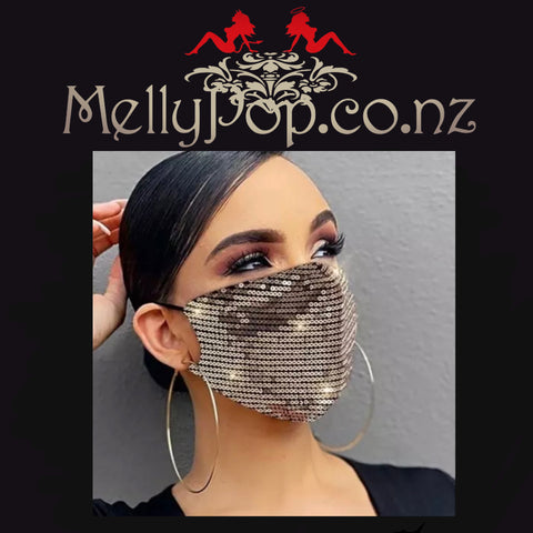 Gold Sequin Mask