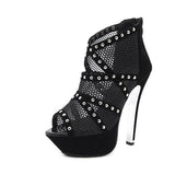 Hollow Out Peep Toe High Heels