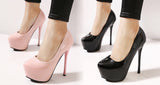 Round toe platform pump