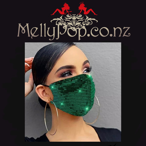 Green Sequin Mask