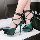 Pointed Stiletto lace up Pumps