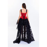 Red Victorian Style corset and bustle