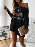 Funky printed Christmas sweater dress