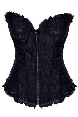 Black Zip Damask Corset