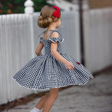 Red Bow, Plaid Girls Dress