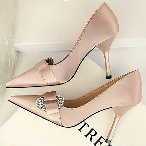 Elegant Satin Buckle Pump