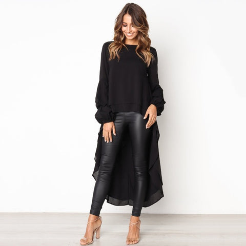 Long Sleeve Asymmetrical Blouse