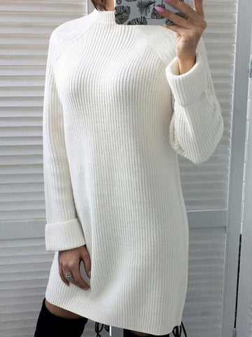 Winter Long Sleeve Sweater Dress Red, Whit & Black