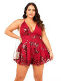 Red Sequin Playsuit