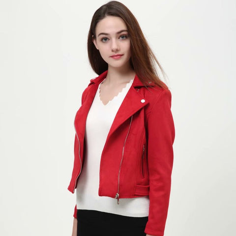 Cropped biker style  jackets (Red, Pink, Grey)