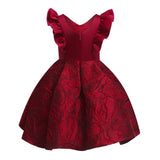 Ruby Red or Emerald green Jacquard Dress