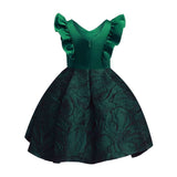 Ruby Red or Emerald green Jacquard Dress