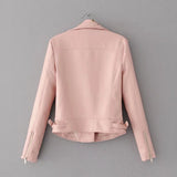 Spring Flower PU Jacket (Black, Pink)