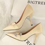 Elegant Satin Buckle Pump