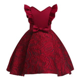 Ruby Red or Emerald green Jacquard Dress